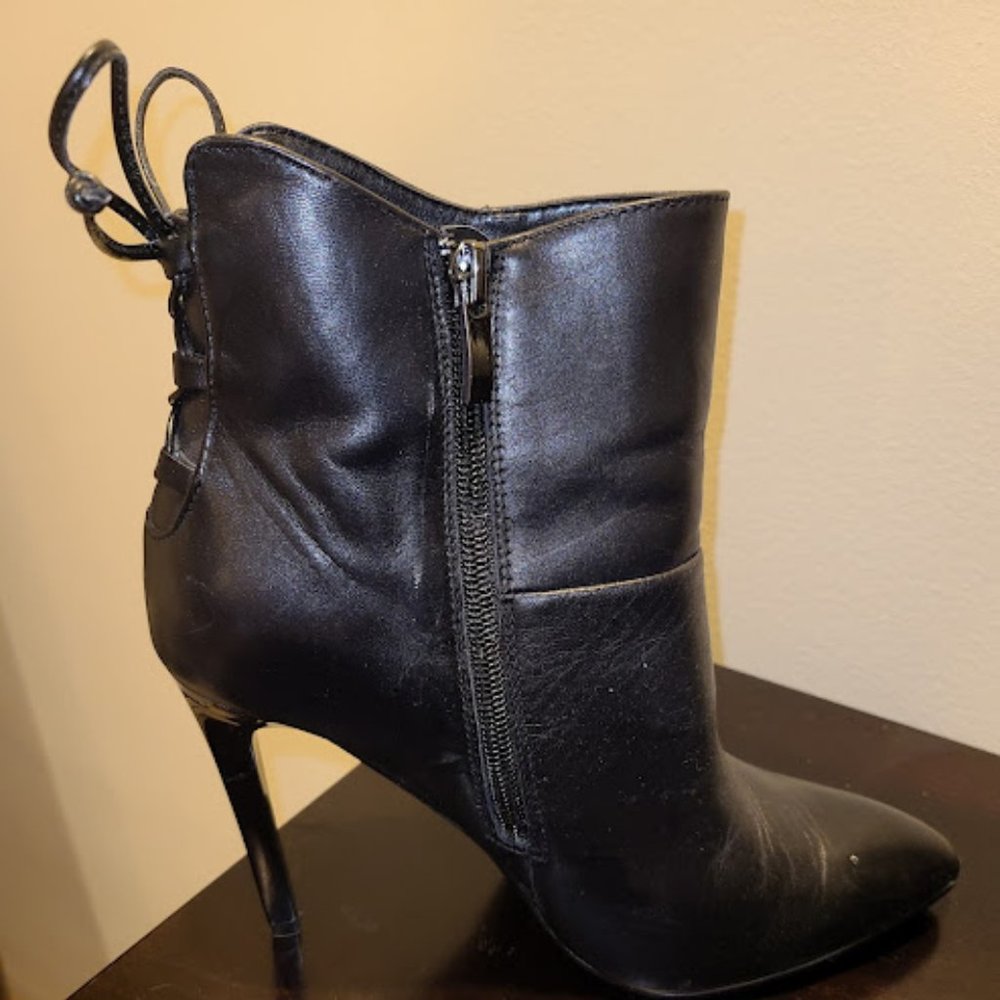 French Connection Lace Leather Booties